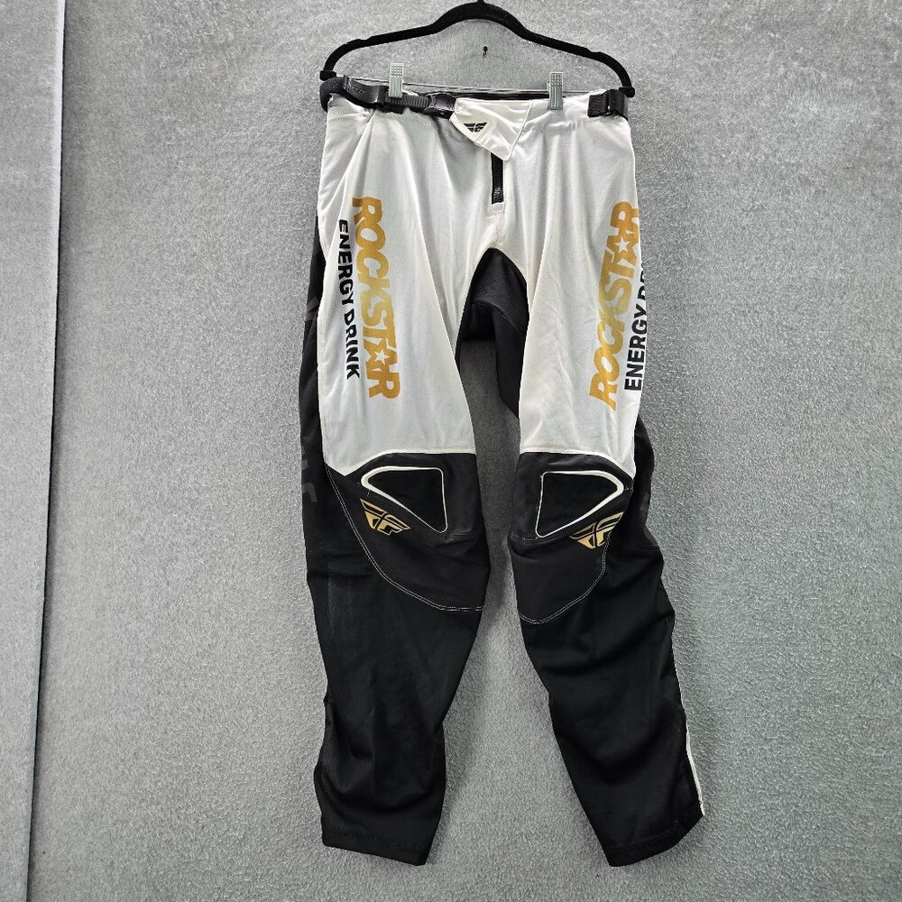 Fly Racing Men Activewear Pants 32 Black Leather Polyester Rockstar Energy‎